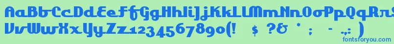 Lakeshor1 Font – Blue Fonts on Green Background