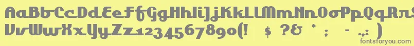 フォントLakeshor1 – 黄色の背景に灰色の文字