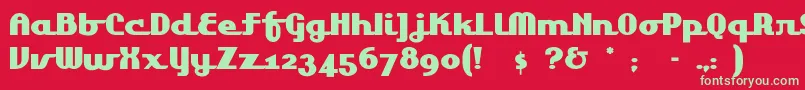 Lakeshor1 Font – Green Fonts on Red Background