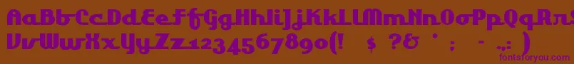 フォントLakeshor1 – 紫色のフォント、茶色の背景