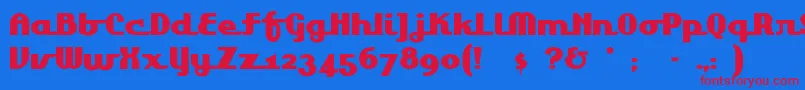 Lakeshor1 Font – Red Fonts on Blue Background