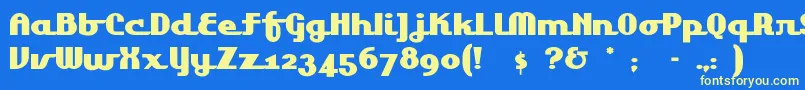 Lakeshor1 Font – Yellow Fonts on Blue Background