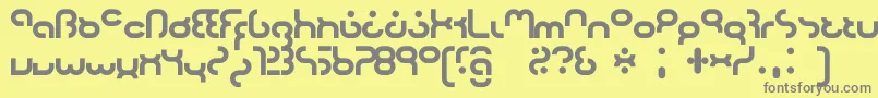 Hyper2000 Font – Gray Fonts on Yellow Background