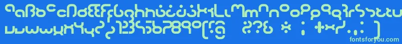 Hyper2000 Font – Green Fonts on Blue Background