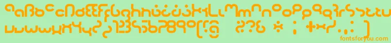 Hyper2000 Font – Orange Fonts on Green Background