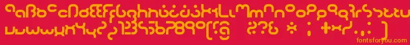 Hyper2000 Font – Orange Fonts on Red Background