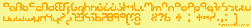 Hyper2000 Font – Orange Fonts on Yellow Background