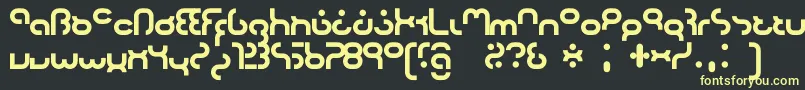 フォントHyper2000 – 黒い背景に黄色の文字