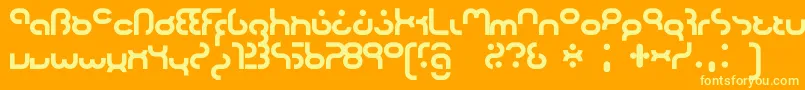 フォントHyper2000 – オレンジの背景に黄色の文字