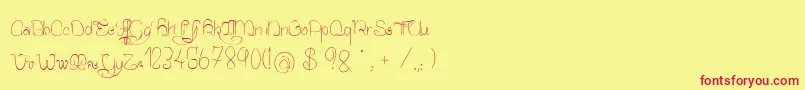 MisterFish Font – Red Fonts on Yellow Background
