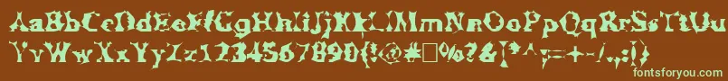 Manslem-fontti – vihreät fontit ruskealla taustalla