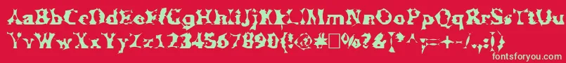 Manslem Font – Green Fonts on Red Background