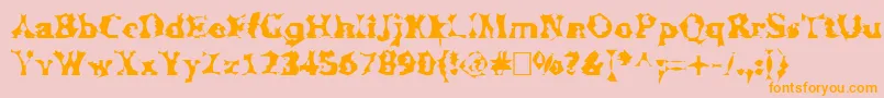 Manslem Font – Orange Fonts on Pink Background