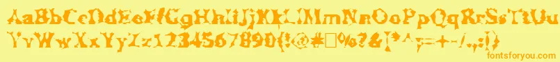 Manslem Font – Orange Fonts on Yellow Background