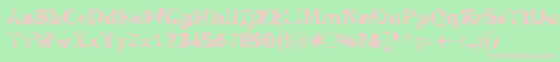 フォントManslem – 緑の背景にピンクのフォント