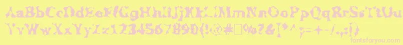 Manslem Font – Pink Fonts on Yellow Background