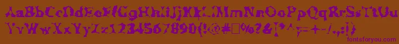 Manslem-Schriftart – Violette Schriften auf braunem Hintergrund