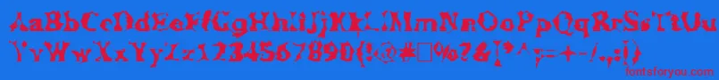 Manslem Font – Red Fonts on Blue Background