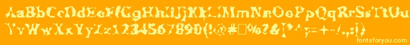 Manslem Font – Yellow Fonts on Orange Background