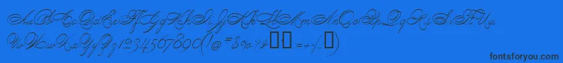 PenmanScript Font – Black Fonts on Blue Background