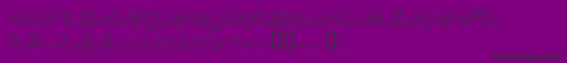 PenmanScript-fontti – mustat fontit violetilla taustalla