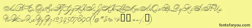 PenmanScript Font – Black Fonts on Yellow Background