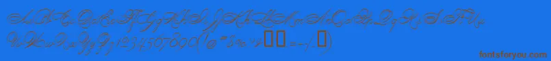 PenmanScript Font – Brown Fonts on Blue Background