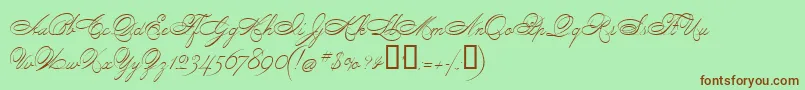 PenmanScript-fontti – ruskeat fontit vihreällä taustalla