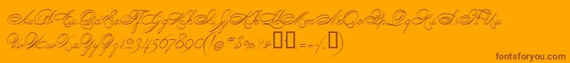 PenmanScript Font – Brown Fonts on Orange Background