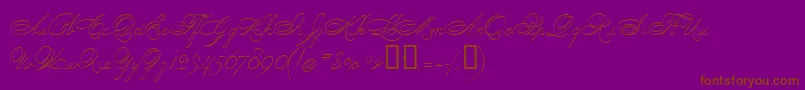 Fonte PenmanScript – fontes marrons em um fundo roxo