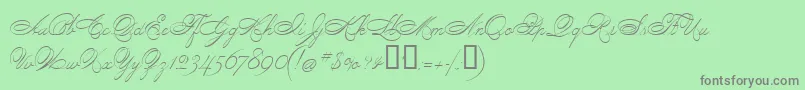 PenmanScript Font – Gray Fonts on Green Background