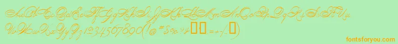 fuente PenmanScript – Fuentes Naranjas Sobre Fondo Verde