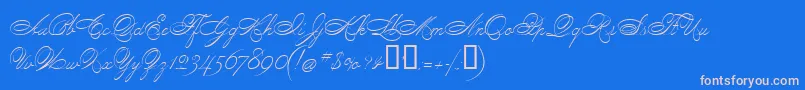 PenmanScript Font – Pink Fonts on Blue Background
