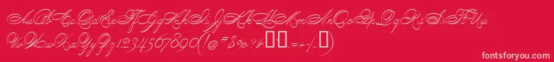 fuente PenmanScript – Fuentes Rosadas Sobre Fondo Rojo