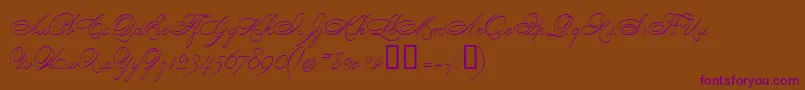 PenmanScript Font – Purple Fonts on Brown Background
