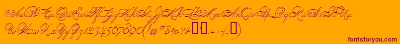 PenmanScript Font – Purple Fonts on Orange Background