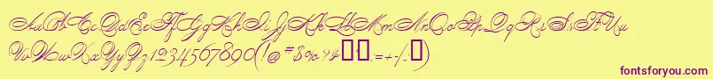 fuente PenmanScript – Fuentes Moradas Sobre Fondo Amarillo