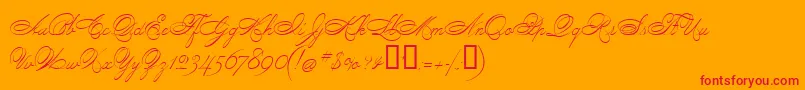 PenmanScript Font – Red Fonts on Orange Background