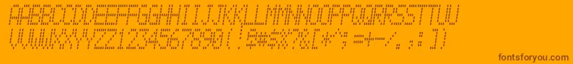 Fonte Alpnmain – fontes marrons em um fundo laranja