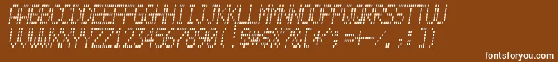 Fonte Alpnmain – fontes brancas em um fundo marrom