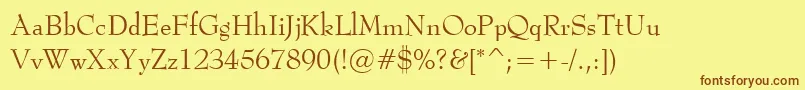 Police BernadetteRegular – polices brunes sur fond jaune