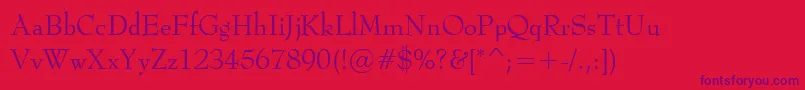BernadetteRegular Font – Purple Fonts on Red Background
