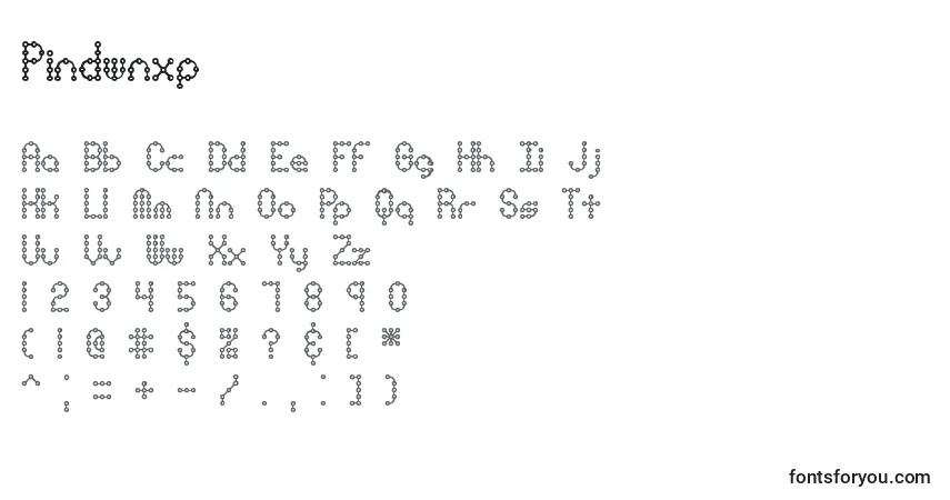 A fonte Pindwnxp – alfabeto, números, caracteres especiais