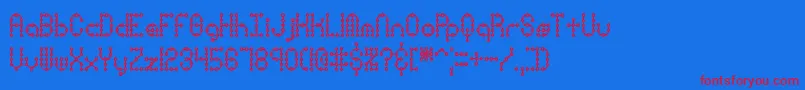 フォントPindwnxp – 赤い文字の青い背景