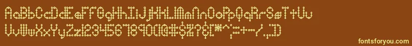 Pindwnxp Font – Yellow Fonts on Brown Background