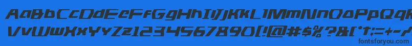フォントDsmanital – 黒い文字の青い背景