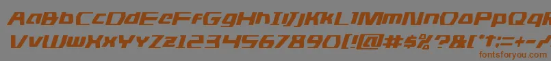 フォントDsmanital – 茶色の文字が灰色の背景にあります。