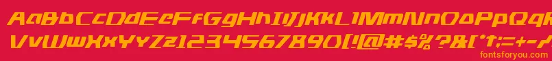 Fonte Dsmanital – fontes laranjas em um fundo vermelho