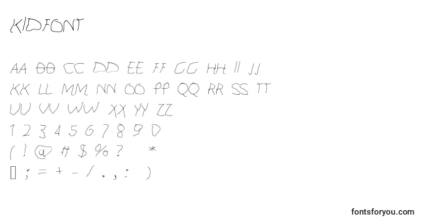 Czcionka KidFont – alfabet, cyfry, specjalne znaki