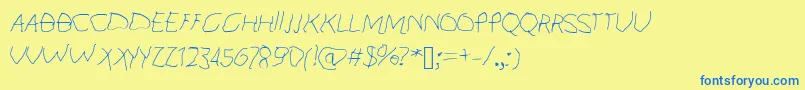 KidFont Font – Blue Fonts on Yellow Background